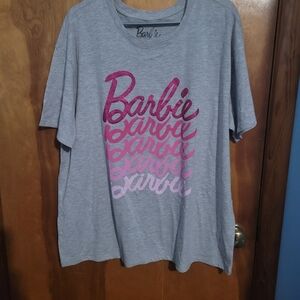 Mattel Barbie Gray and Pink Short Sleeve Tee